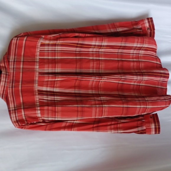 NWT SO Button-Down Red & Cream Plaid Cotton blend - Picture 4 of 7